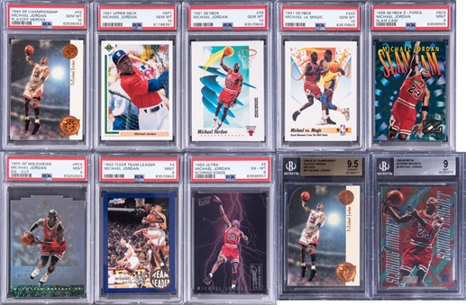 1991-96 Upper Deck & Assorted Brands Michael Jordan PSA/BGS-Graded Card Collection (22 Different) Featuring GEM MINT Examples!